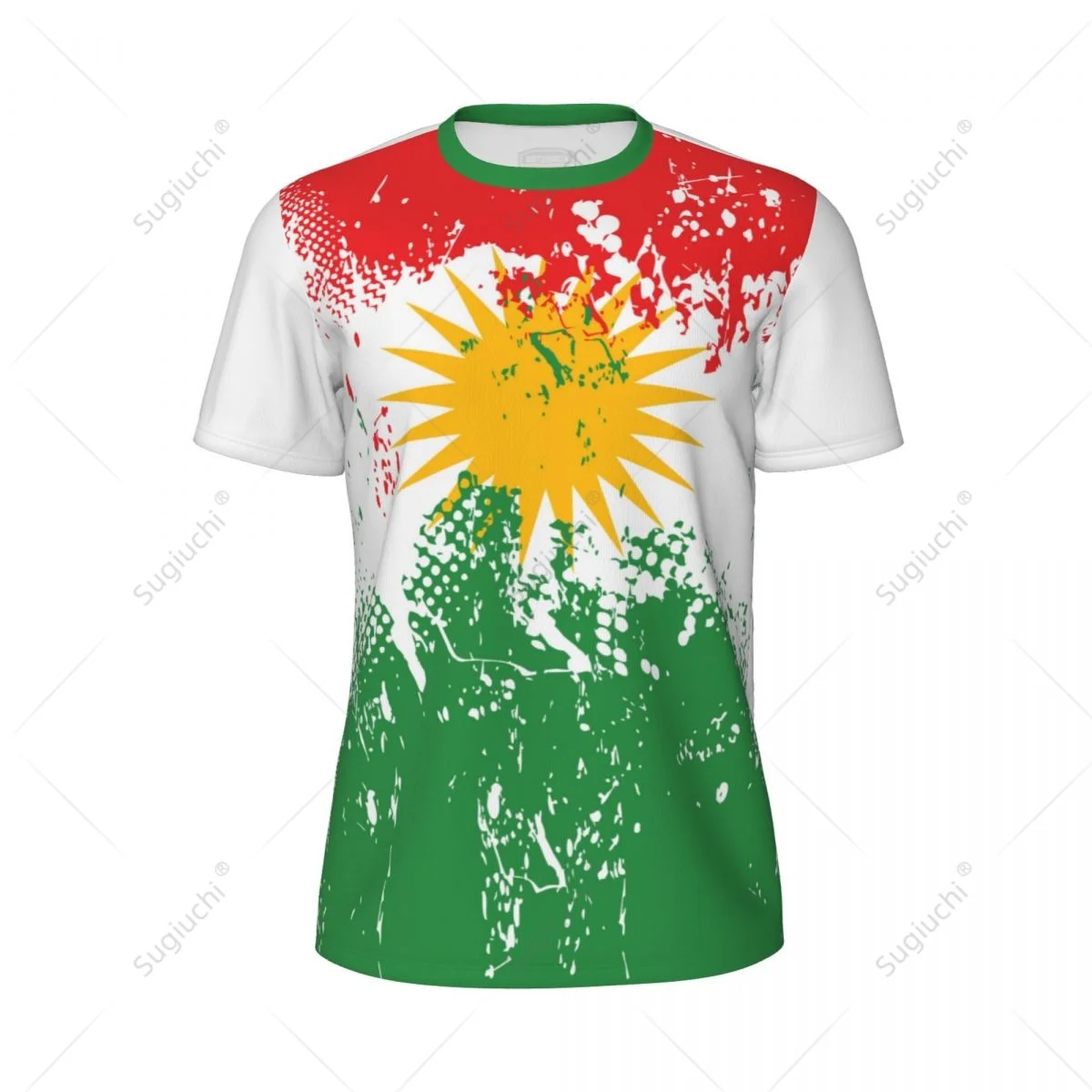 Exclusive design Kurdistan Flag Flag Grain 3D Printed Men For Running Bike Soccer Tennis Fitness Sports tshirt Mesh T-shirt