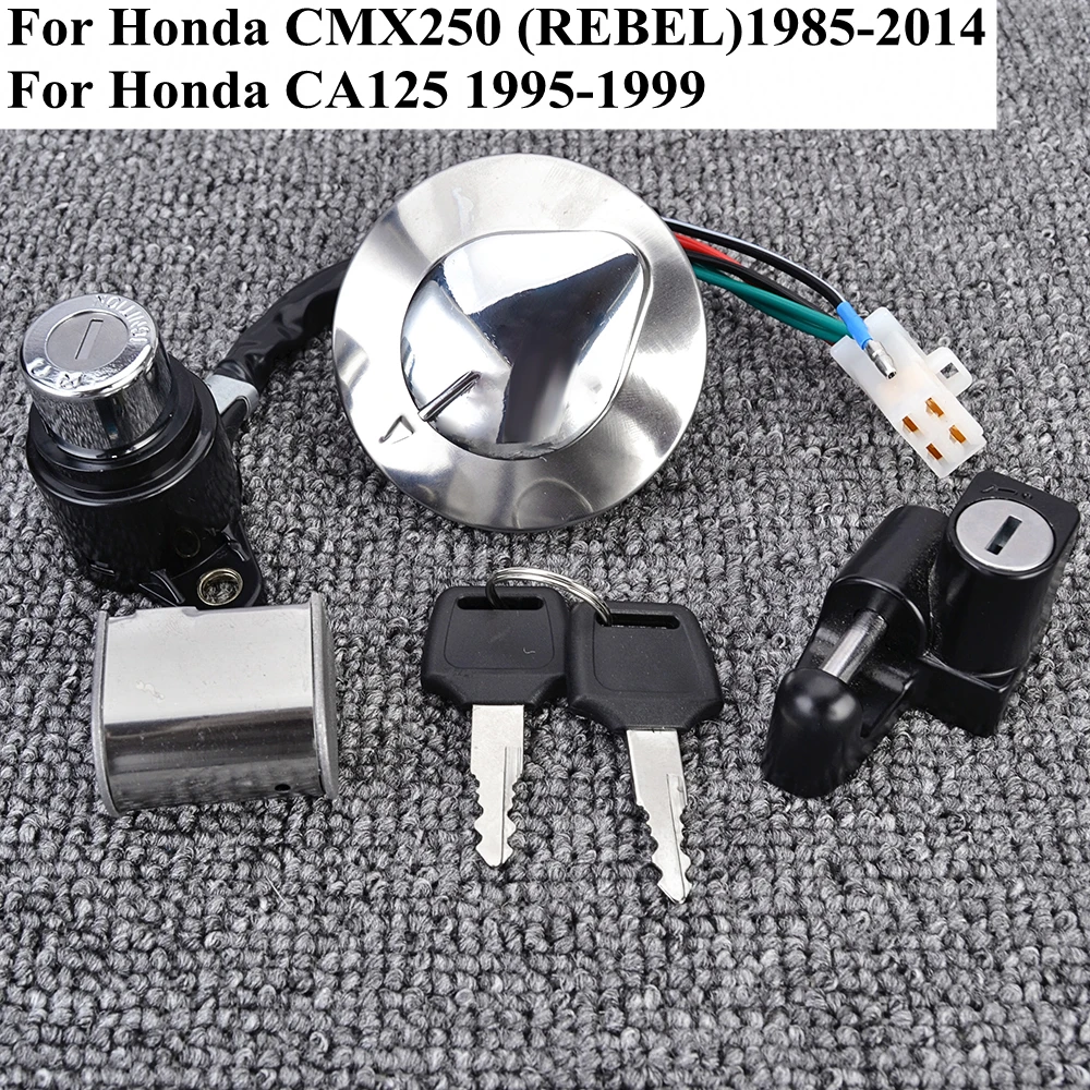 

For Honda CMX250 REBEL250 CMX 250 1985-2014 CA125 1995-1999 Ignition Switch Fuel Gas Cap Seat Lock Key Set CA 125