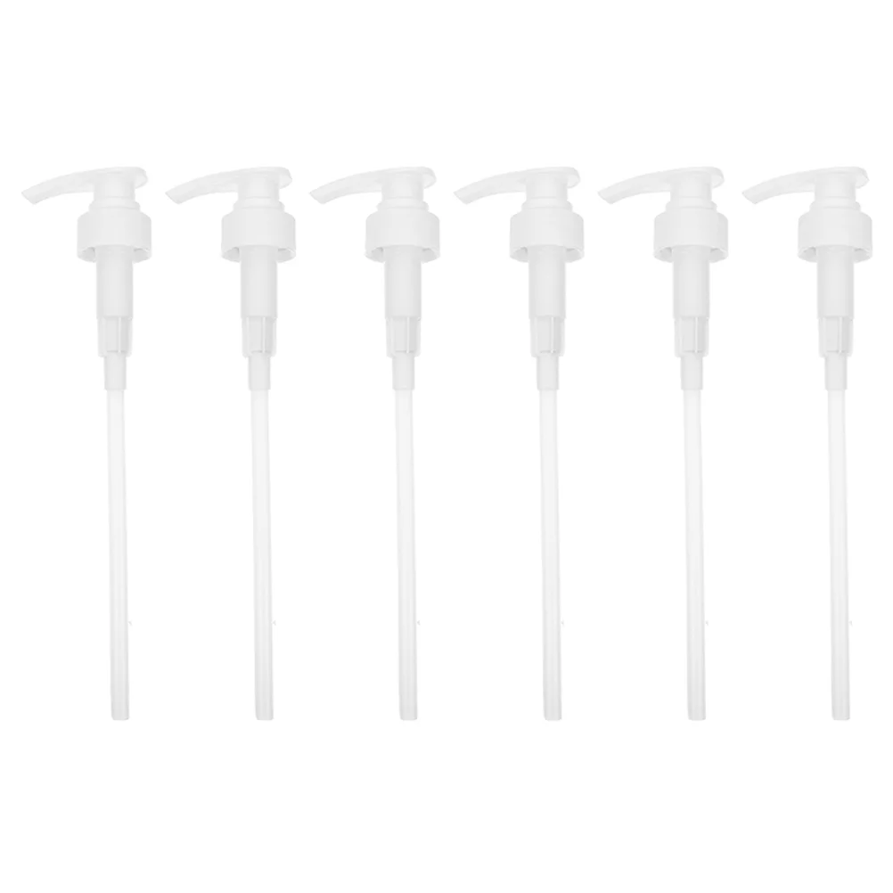 

6 Pcs Lotion Pump Plastic Bottle Press Type Syrup Dispenser Universal Nozzle Reusable High Grade Safe For Hand Soap