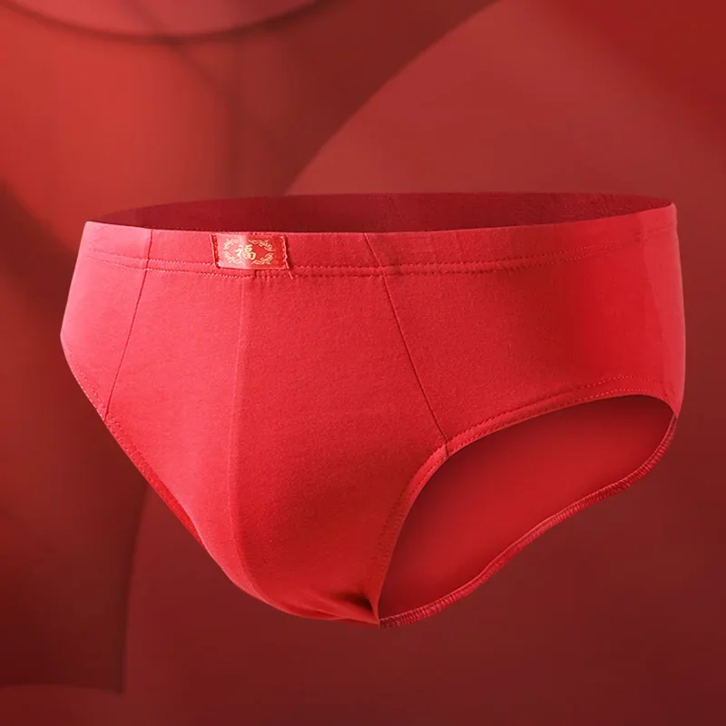 Men's natal year underwear trend red briefs wedding gift good luck happy good luck briefs