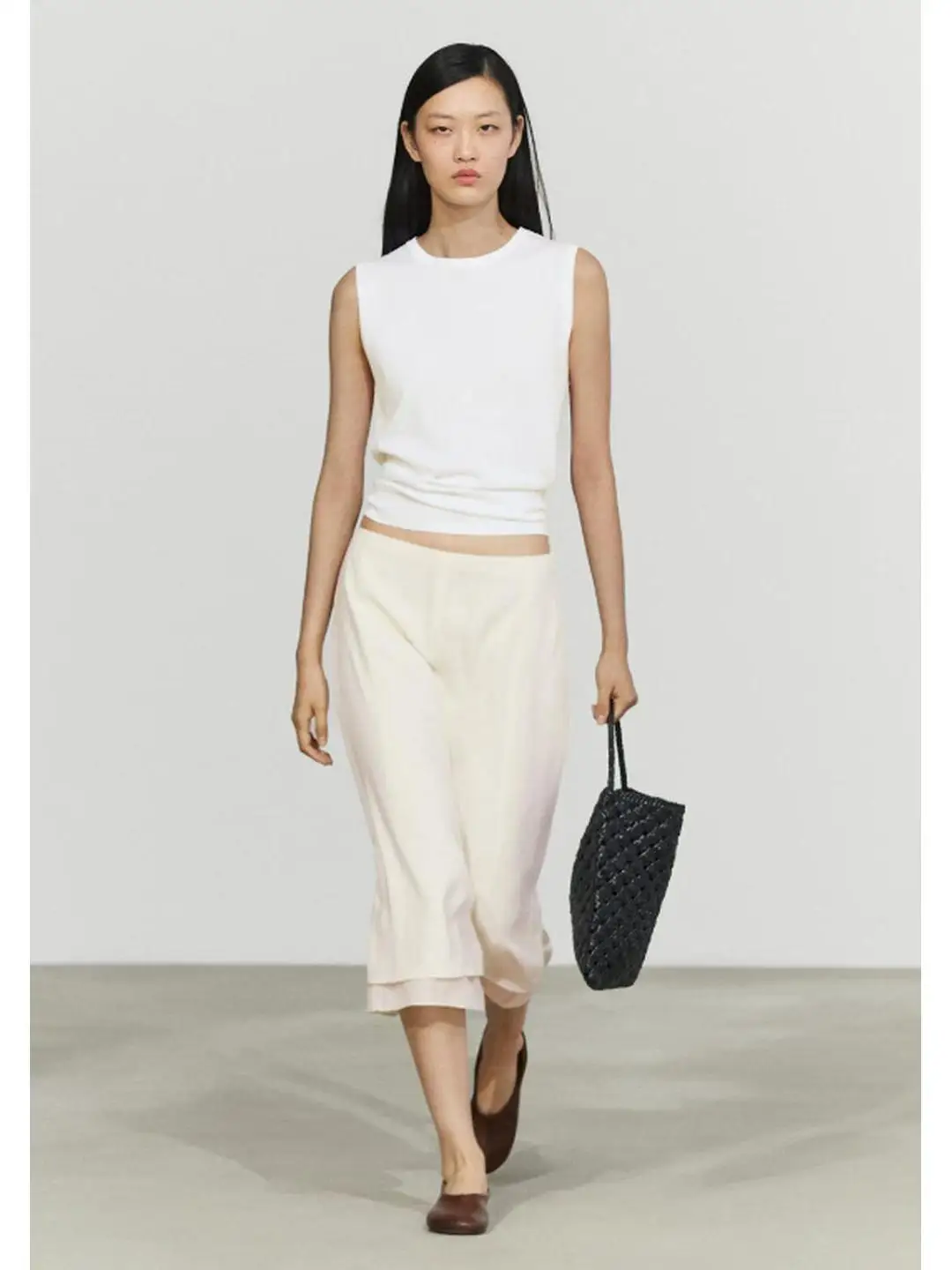 Casual Standard Version Double Layer Patchwork mid Waist Midi Skirt Autumn Design Sensation Women's Fashion City Walk Skirt