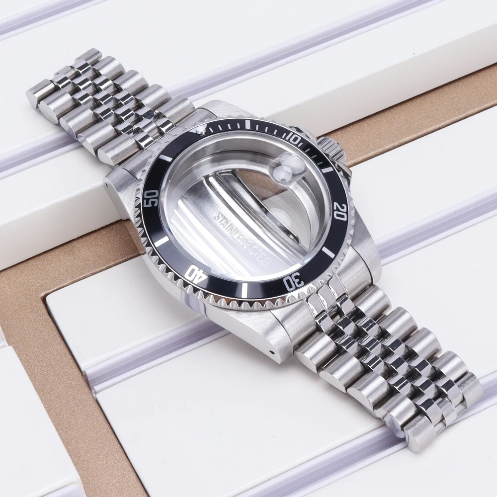 38-mm-Vintage-Uhrengehäuse und -Armband, 316L-Edelstahlteile mit Saphirglas für NH35-, NH36-, NH34/38- und NH70-Uhrwerke, passend für Retro-Submariner. – Detail 2