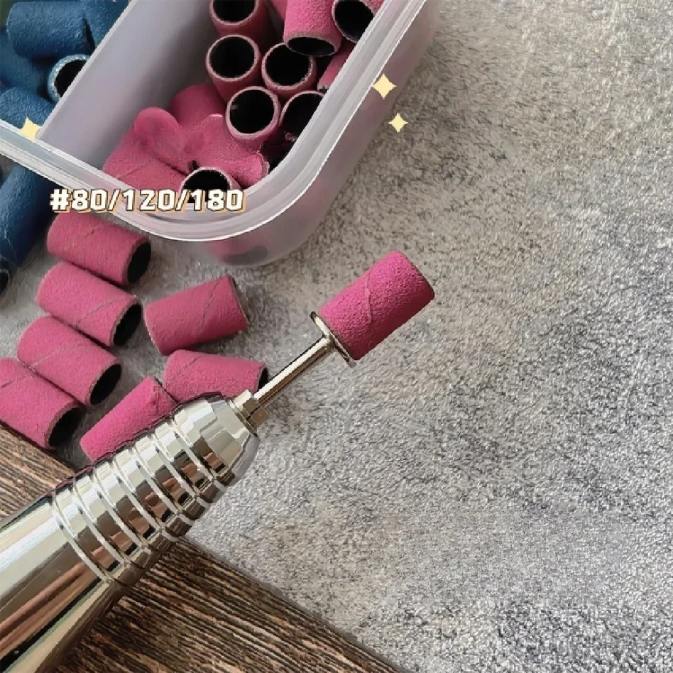 75 stücke 80/120/150 Körnung UV-Gel politur entfernen Schleif nagel Schleif ring bänder Kopf Schleif kappen Pediküre Feilen Schleif bohrer