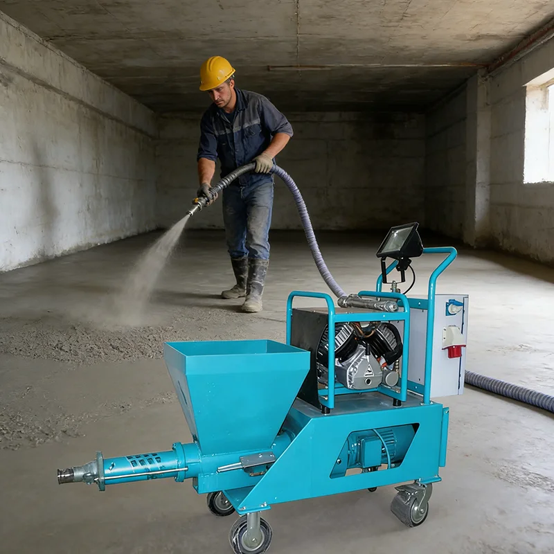 

Mortar Spraying Machine Cement Stucco Sprayer Concrete Pump Wall Plastering Tool Construction Equipment for Home Use