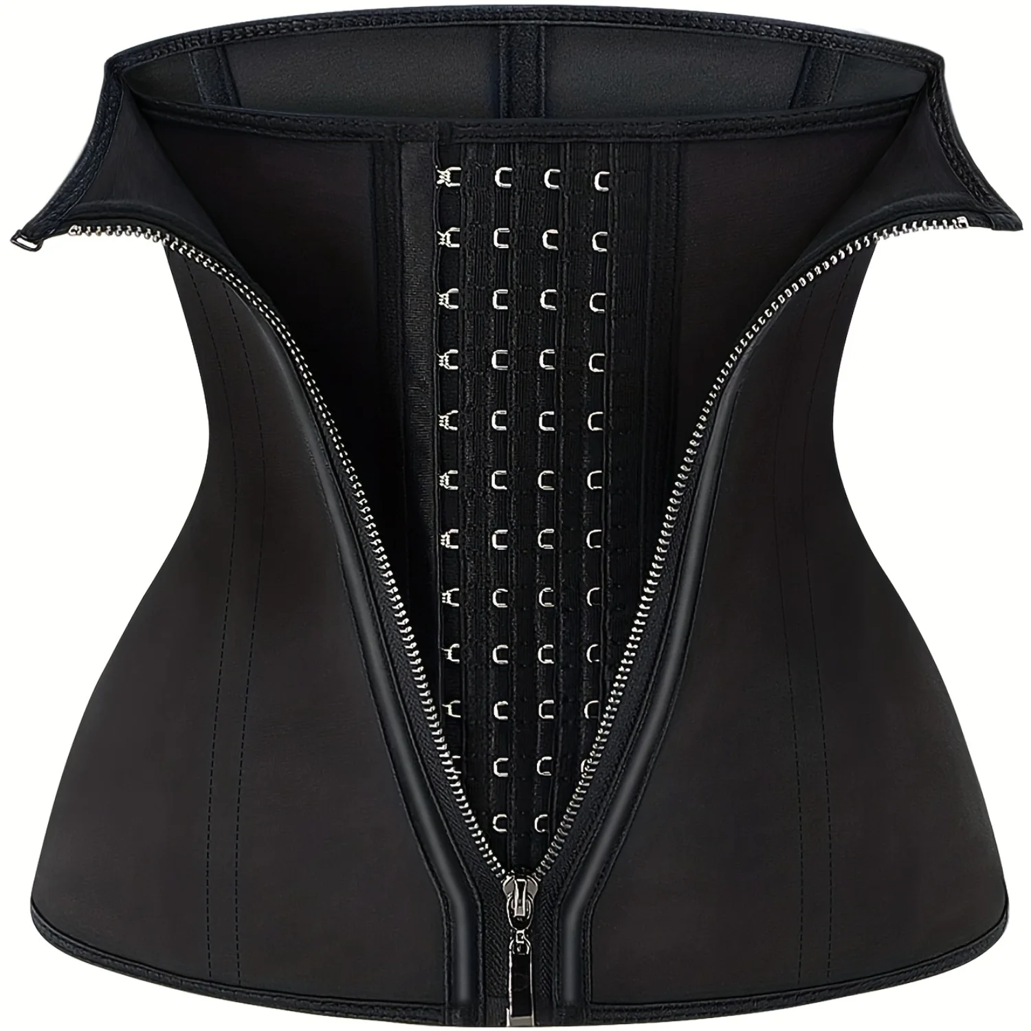 Latex Waist Trainer For Women Zipper Hooks Corset Sport Cincher 9 Steel Bones - Reduce Lower Belly Fat!