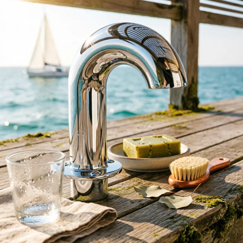 Gooseneck with Flanged Base Inox 316 Marine Ventilation Fitting Heavy Duty Polished Deck Mounted for Yacht Plumbing