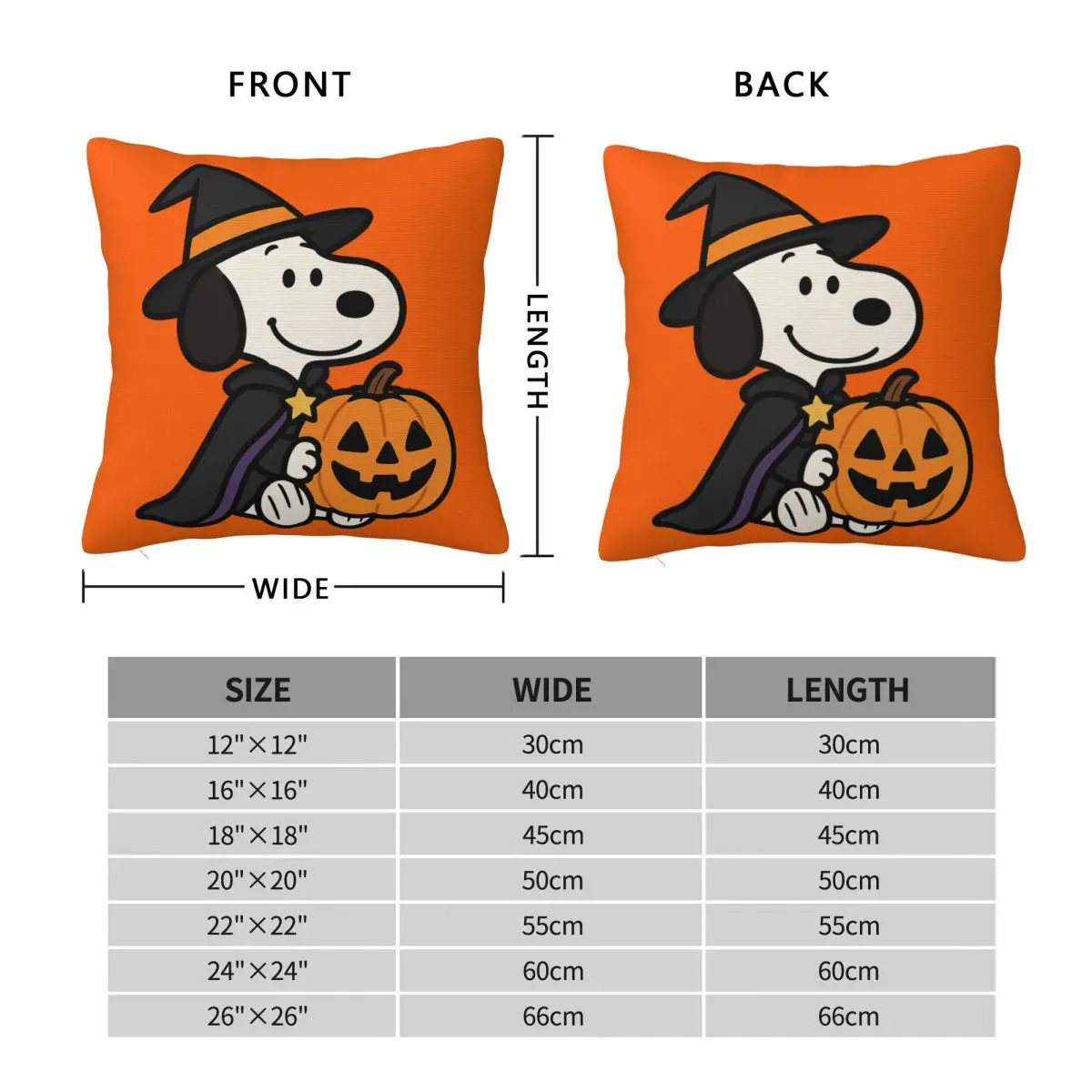 Cartoon Snoopy Halloween Pillowcase Soft Polyester Cushion Cover Decor Throw Pillow Case Cover Home Drop Shipping 40X40cm