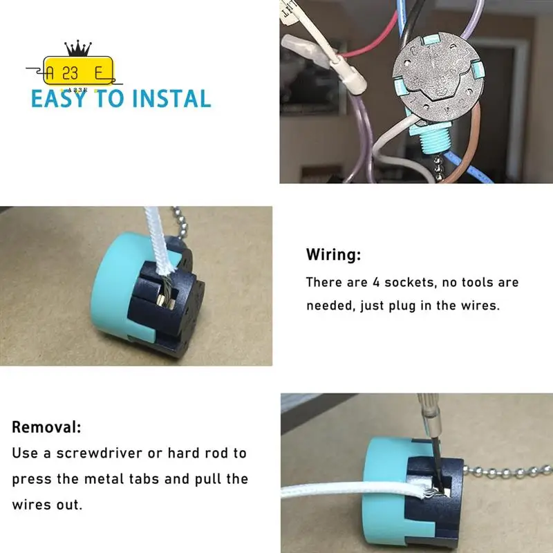 

A23E-ZING EAR Выключатель цепи потолочного вентилятора, 3 скорости, 4 провода, конденсатор потолочного вентилятора CBB61 4,5 мкФ + 6 мкФ + 5 мкФ, 5 проводов, 250 В, прочный B