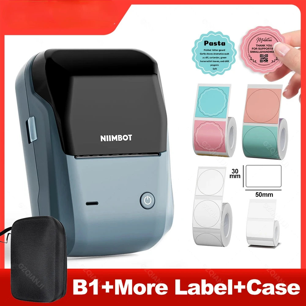 

Niimbot B1 Mini Label Thermal Printer Portable Self-Adhesive Bluetooth Maker Machine For Round UV Tag Stickers Labels Rolls