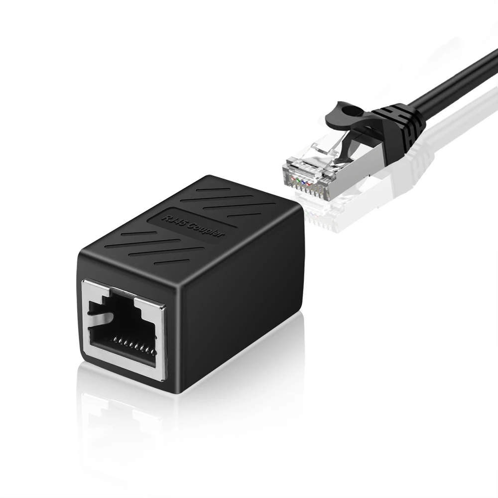 Conector rj45 cat6 6a cat5 5e adaptador ethernet interface gigabit extensor de rede para cabo de extensão adaptador fêmea para fêmea