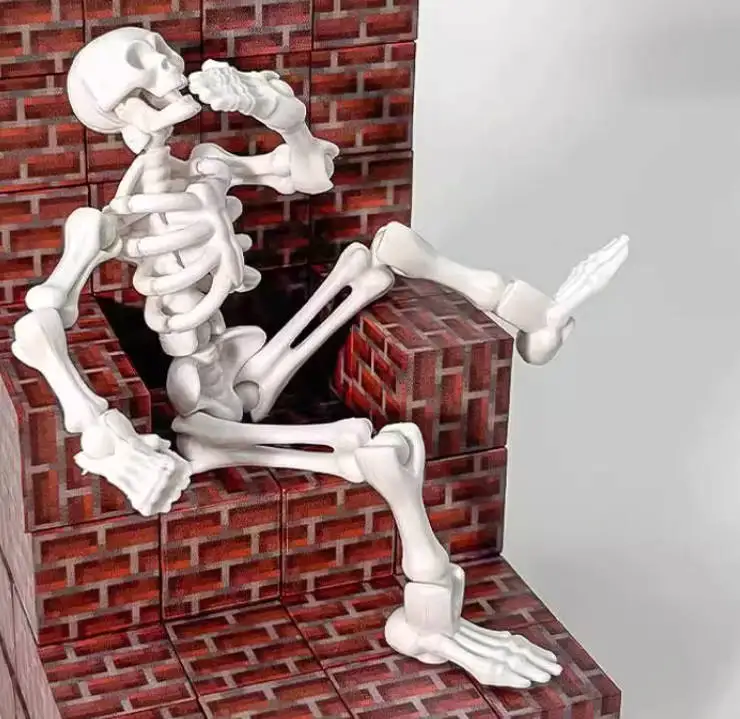 

New Skull Soldier Action Figure Assembly Model Toy Funny Educational Skeleton Man Toy Gift Collectible Miniature Display Piece