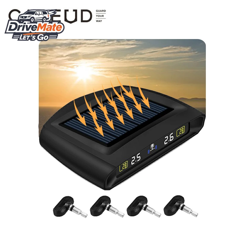 

Solar TPMS Wireless Tire External Replaceable fittings Sensors Tyre Pressure Monitoring System