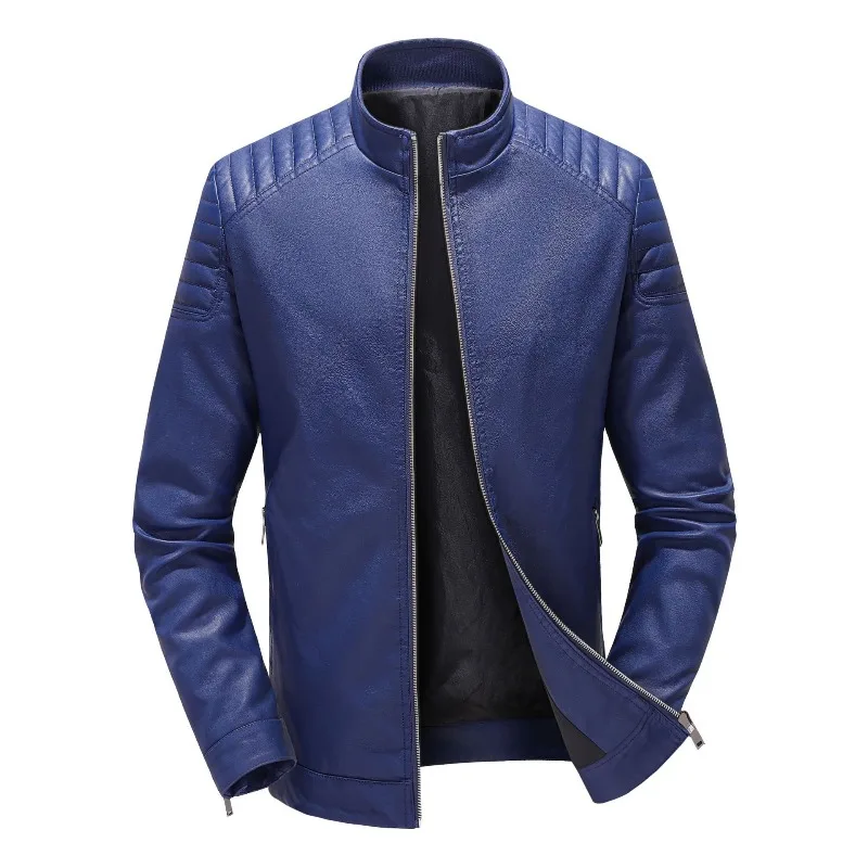 

Men Coats American Style Retro PU Leather Jacket Spring Autumn New Solid Business Commute Casual Stand Collar Men's Clothing