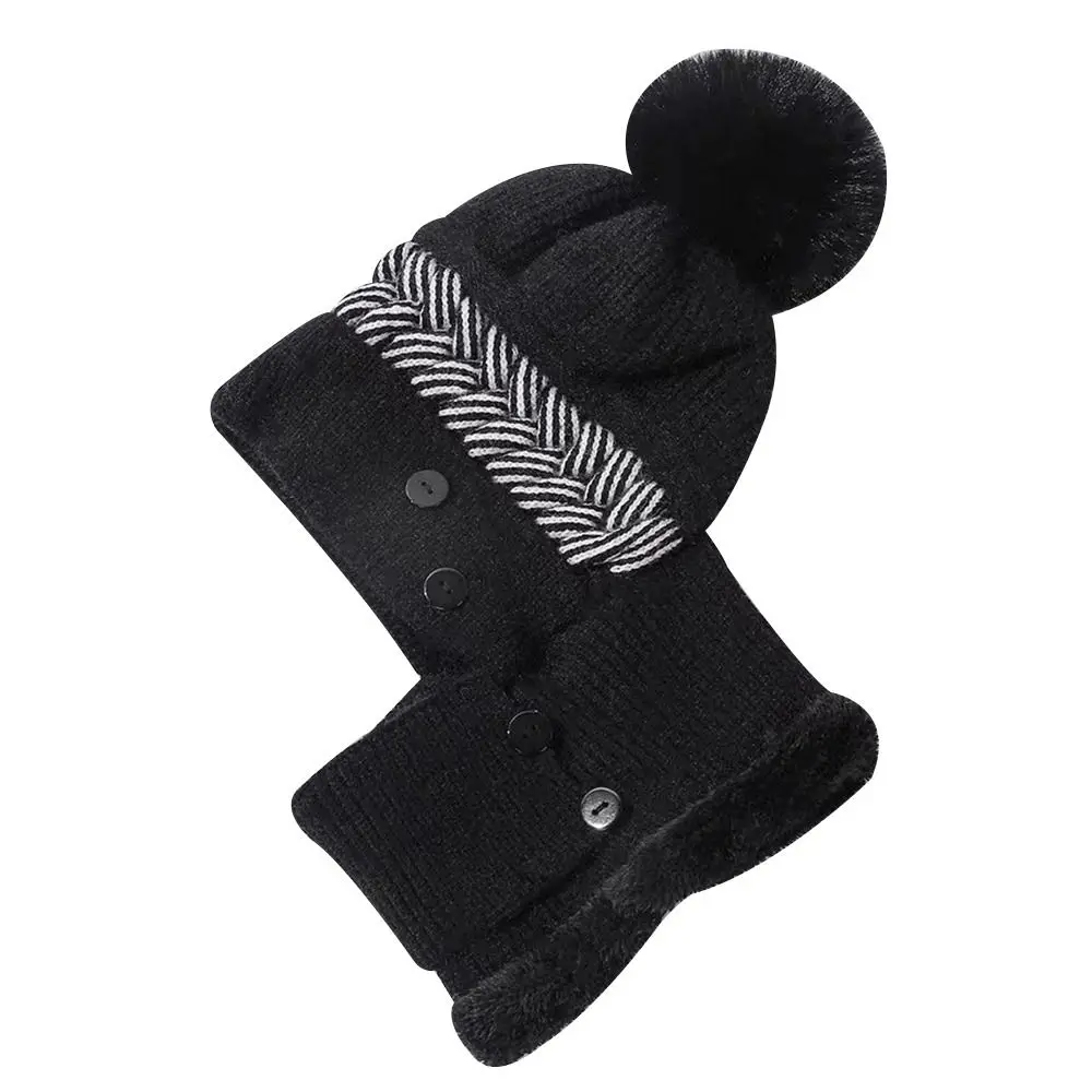 Set di sciarpe per cappelli invernali caldi alla moda, passamontagna foderato in pelliccia antivento, scaldacollo morbido casual da donna