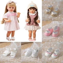 New 7.5-8cm Doll Shoes for 55cm Reborn Doll Toy 21inch Baby Doll Accessories Cute PU Leather Dolls Shoes Dress Up Girl Toys