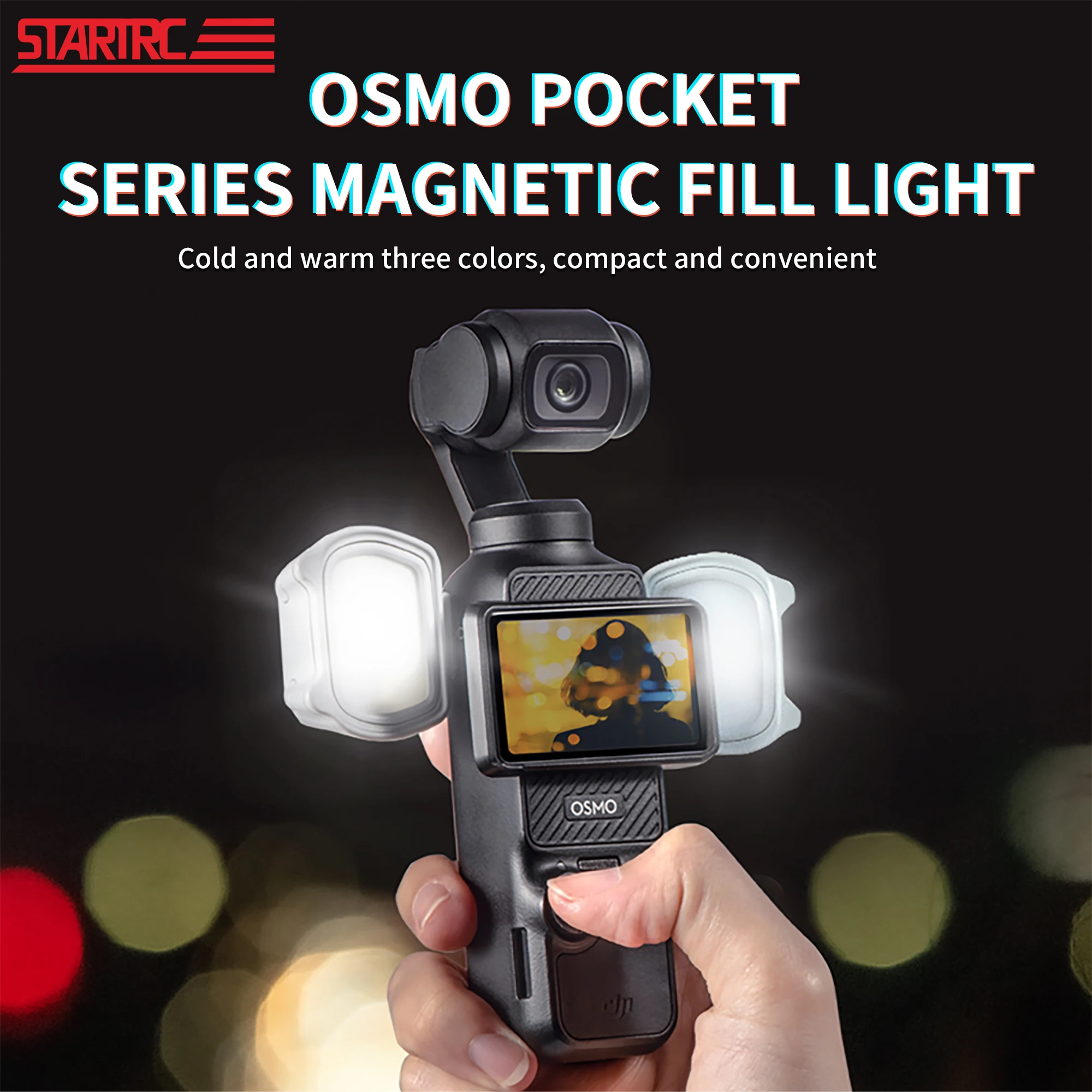 Luz de Relleno Flymile para DJI Osmo Pocket 3/DJI Osmo Mobile 8/7P/7/6, Accesorios, Luz LED de Video, Iluminación Magnética para Selfies