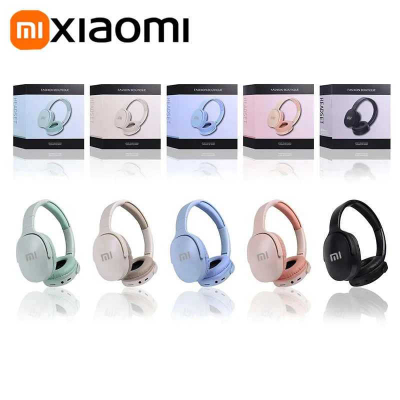 Xiaomi New Fashion Wireless Bluetooth Headphones Over Ear 9D HIFI Stereo Headsets True Sports With Earphones TF/AUX Music Player