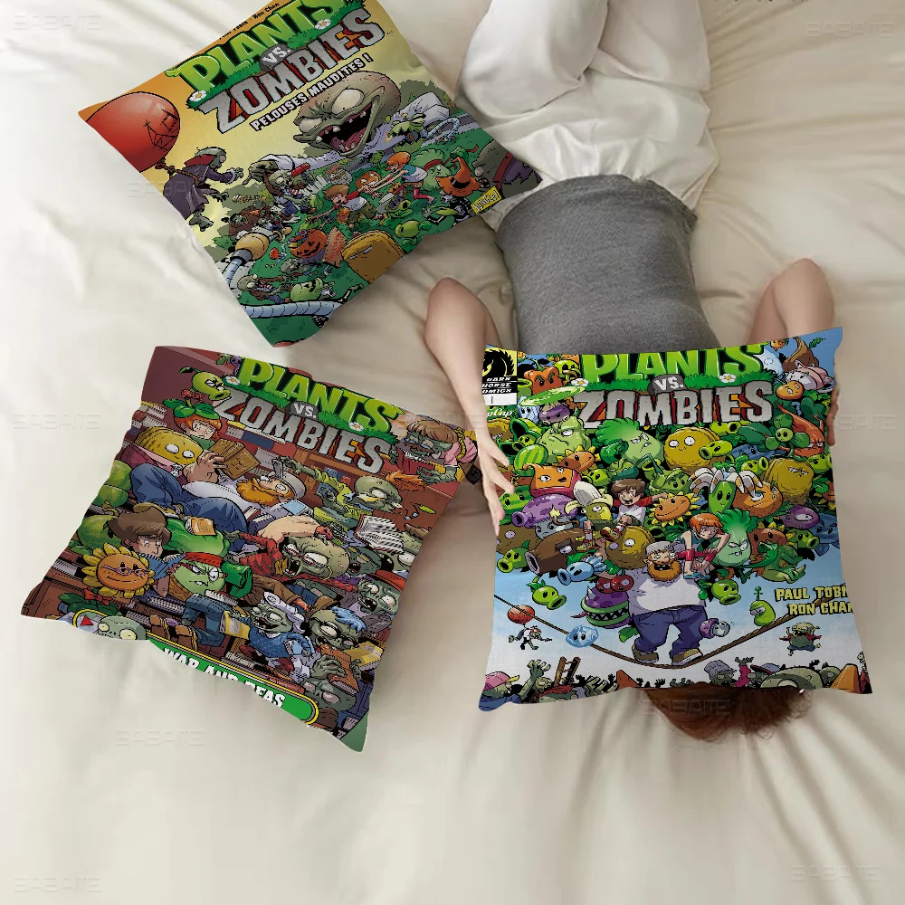 Game P-Plants V-Vs Z-Zombies Personalized Pillow Cover Kids Bedroom Wild Party Decor Pillowcase Kid Birthday Shower Gift