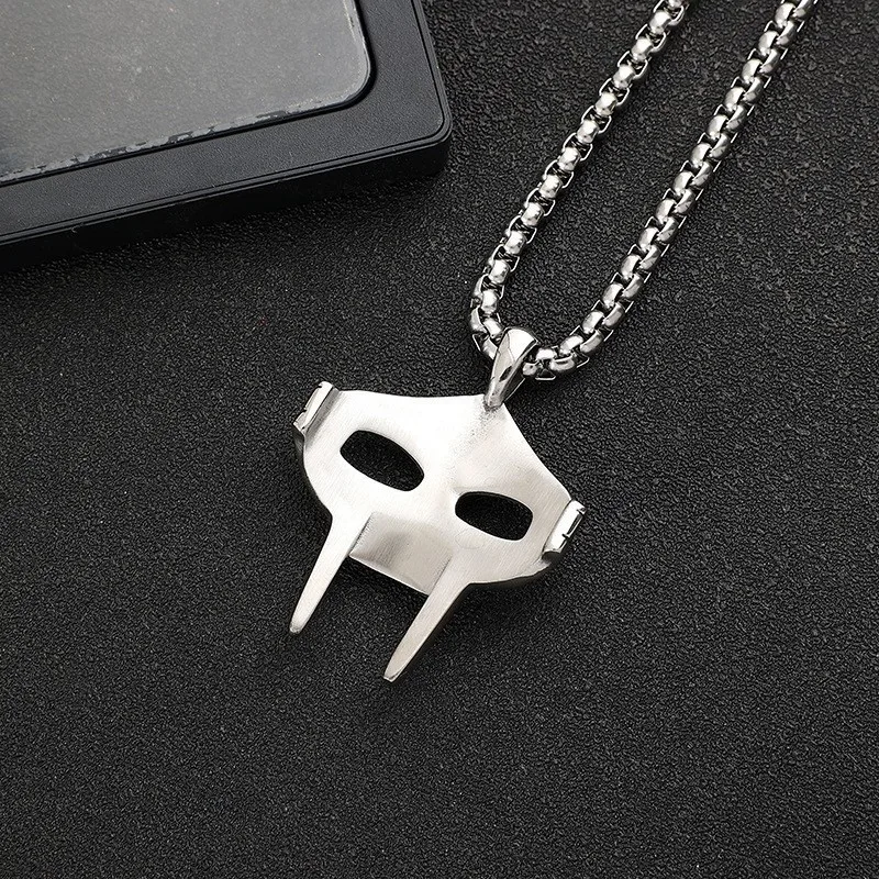 Vintage Creative MF DOOM Mask Pendant for Men Hip Hop 316L Stainless Steel Skull Mask Necklace Party Jewelry Gift Dropshipping