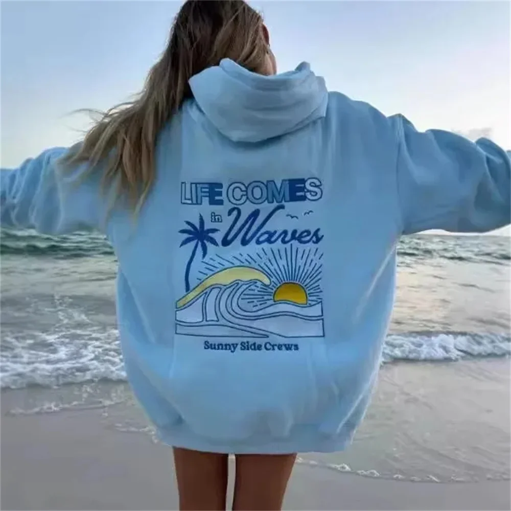 

2024 autumn and winter hot selling men's and women's off shoulder style pullover long sleeved hoodie fashionable casual printed