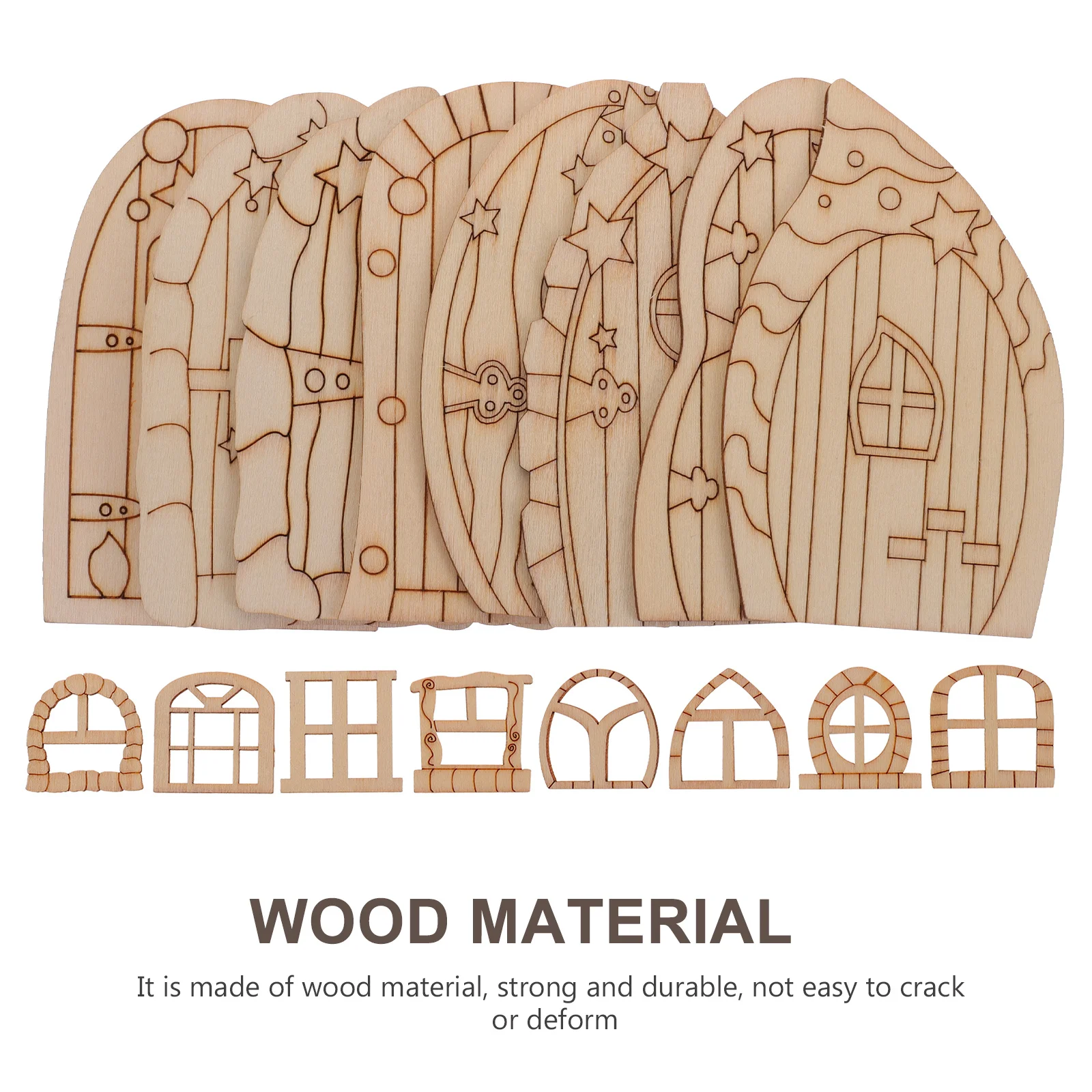 

64pcs Wooden Fairy Door Unpainted Miniature Blank Door For Diy Craft Painting Micro Landscape Photography Decoration