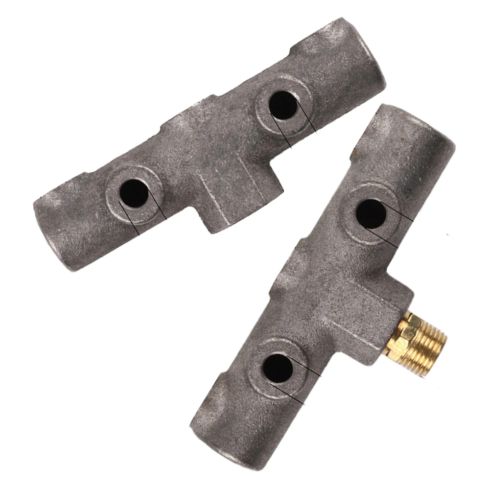 1 Pcs Six-Way Horizontal Mounting Bracket For Air Machine Systems With Cast Iron Construction And Dual Thread Standards