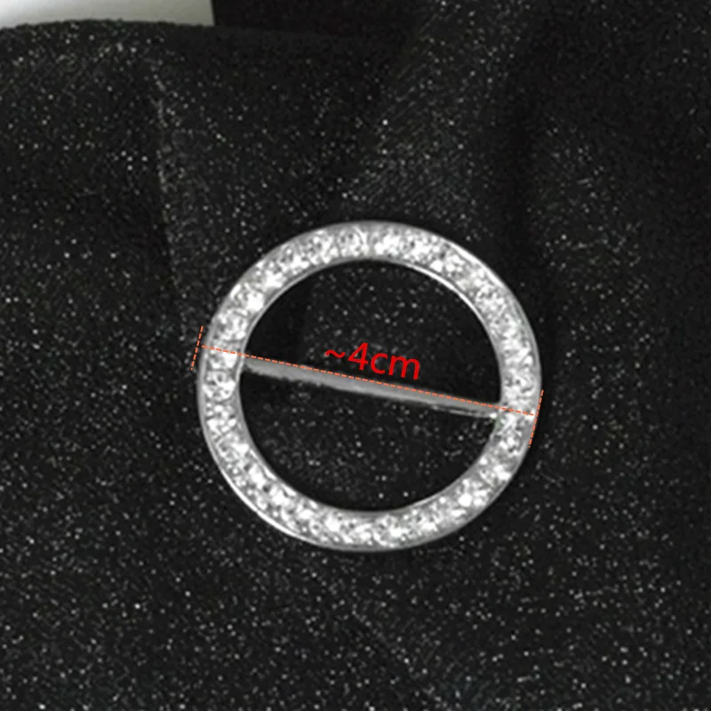 موضة بروش مستدير الزاوية هيم الخصر معقود دبابيس كريستال معدن الحجاب وشاح حلقة زر تي شيرت مشبك ثابت اكسسوارات