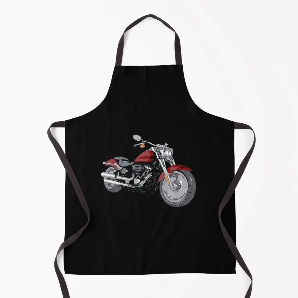 

HD Fat Boy Motorcycle 2020, Red Apron Chef Uniform Women Funny For Nail Stylist Cooking Clothes Apron