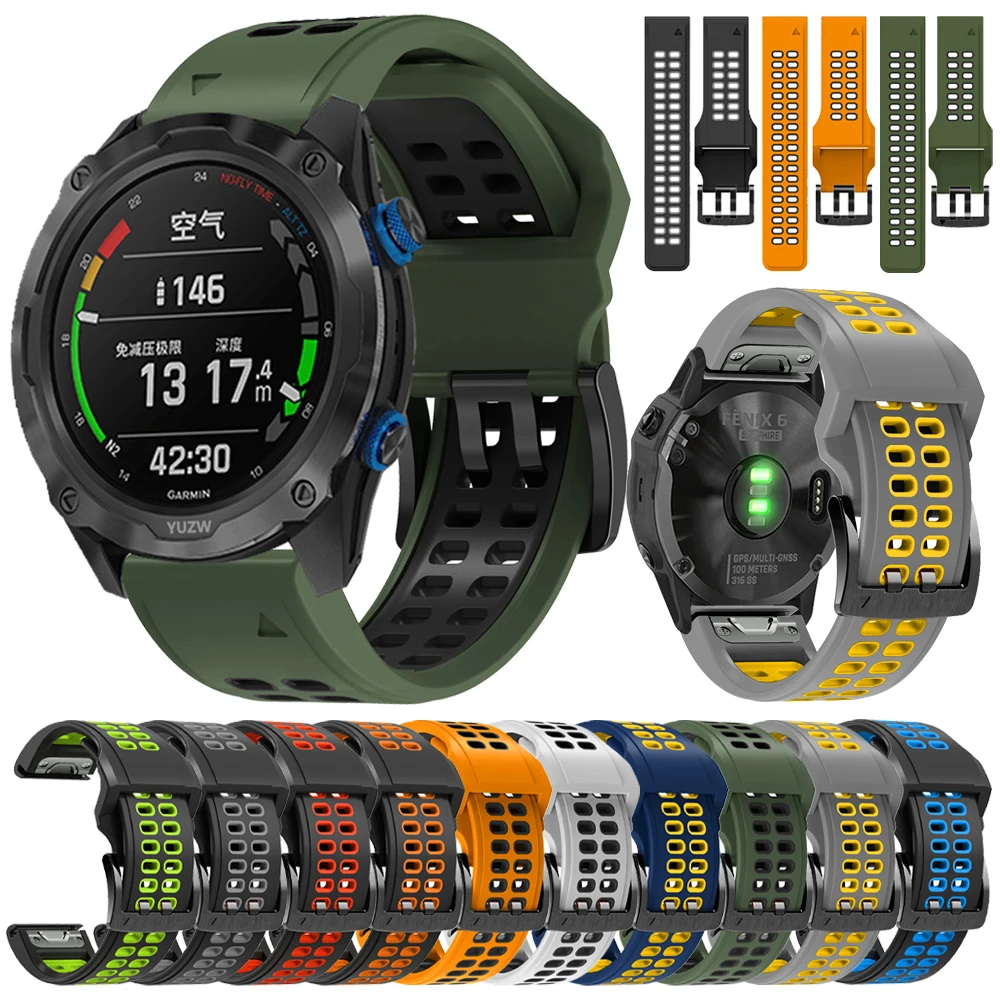 Pulseira de Silicone para Garmin Descent, Quick Release Band, Acessórios de Pulseira, Descent Mk2, Mk2i, Mk1, G1, Epix 2, Enduro, MARQ, 22mm, 26mm