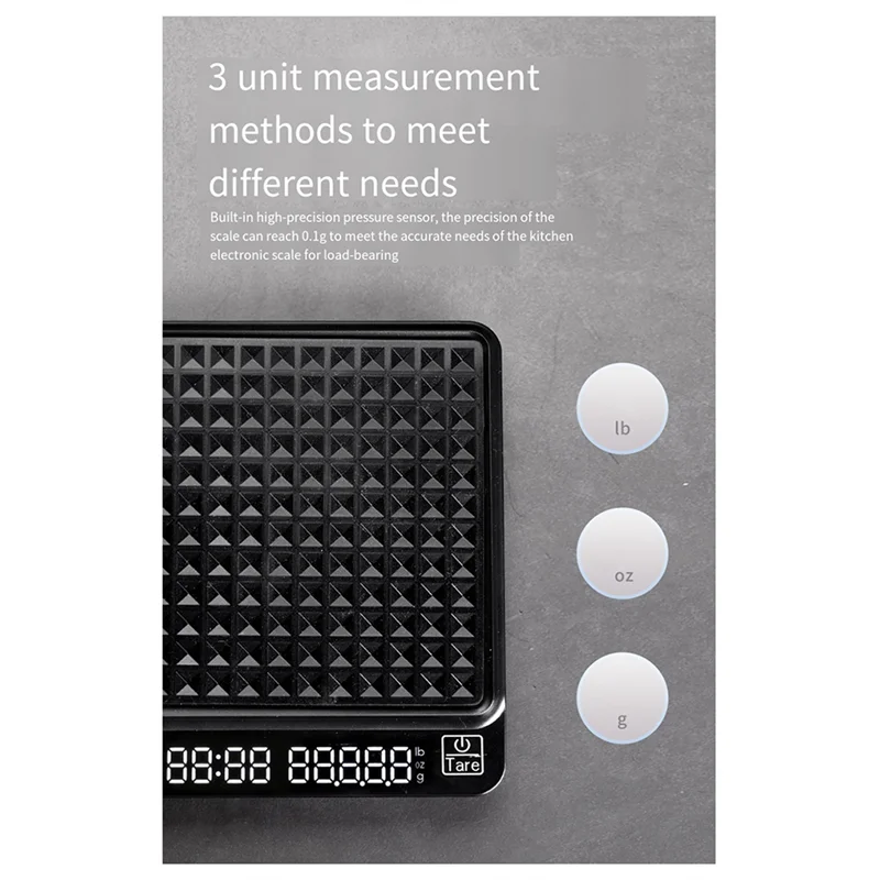 Digital Coffee Scale With Timer, Scale Timing Rechargeable Coffee Scale For Pour Over And Drip Coffee, 3Kg/0.1G