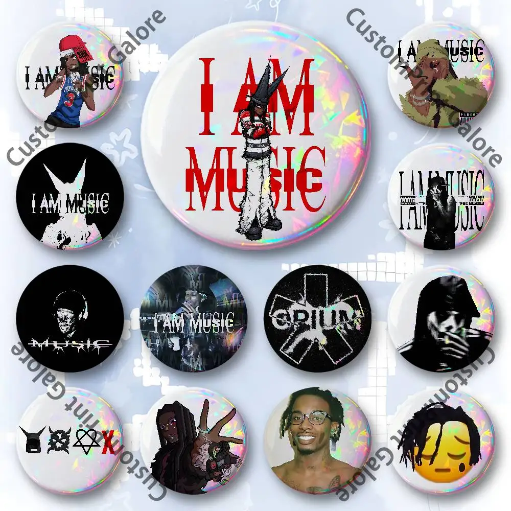 

P-PlayBoiCarti I AM MUSIC Badges 58 44 32 75 25 mm Enamel Pin Tinplate Round Brooch Cosplay Nijigen Otaku Culture