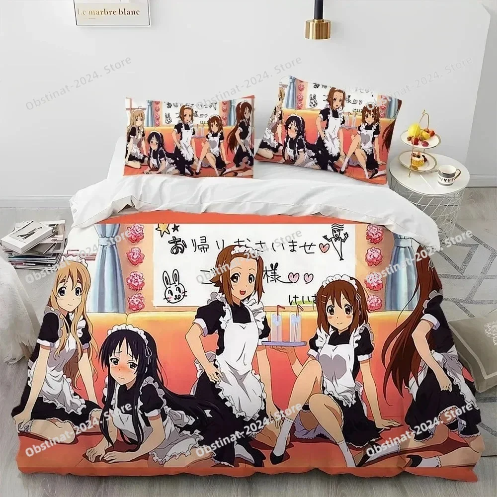 

K-ON Kawaii Girls Anime Printed Bed Set Duvet Cover Pillowcase Bedding Set Bed Linen Sheet Quilt Cover Full Queen King Size