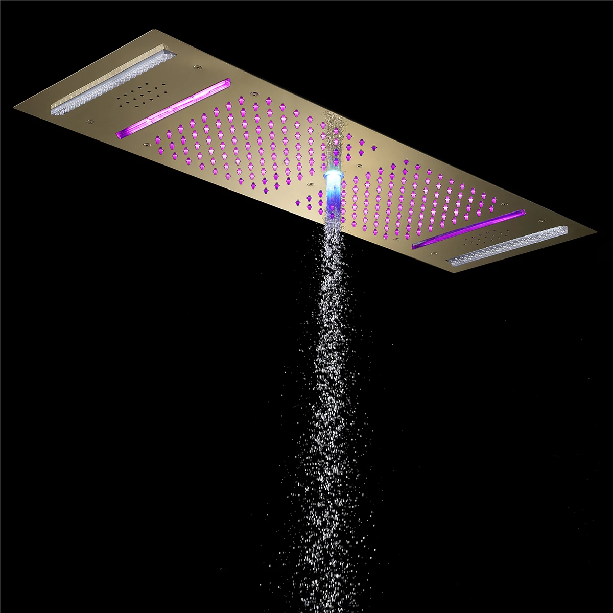 Imagem -05 - Qlonn-rain Shower Head Conjunto para Banheiro Funções Torneira de Grande Fluxo Misturador Termostático Escondido Acessórios de Banho 35*12 em