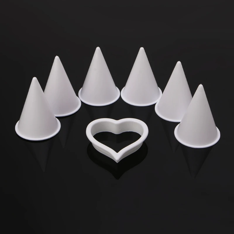 KX4B 7pcs/set Plastic Calla Lily Flower Cake Mold Fondant Cookie Cutter Baking Tools