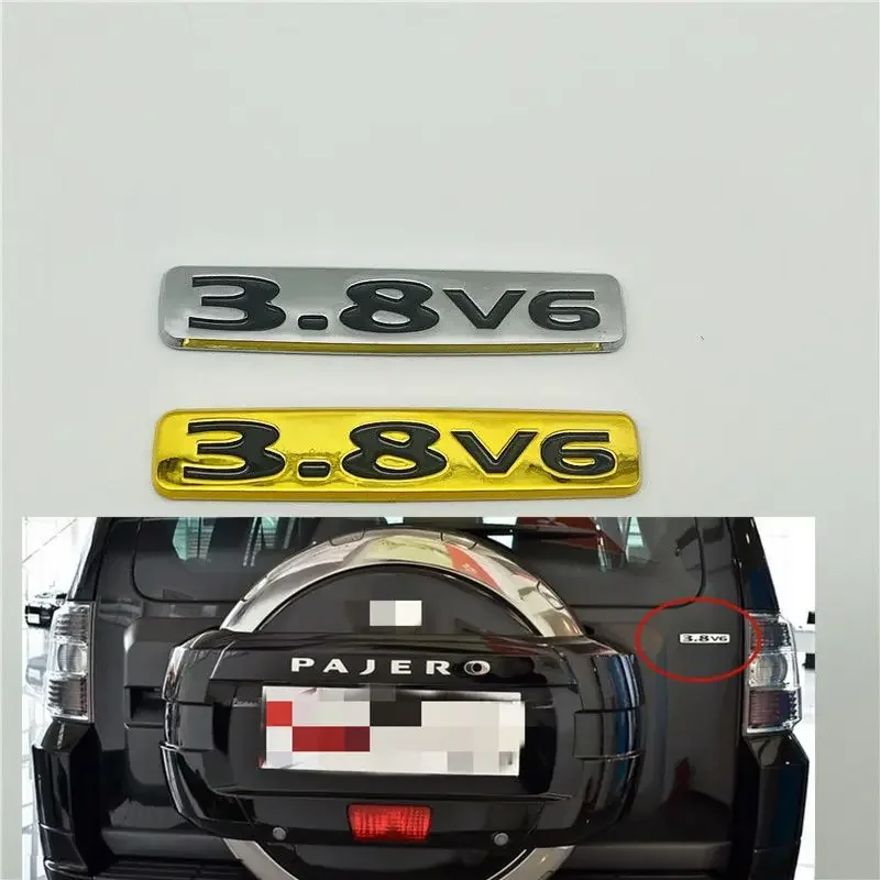 Für Pajero 3.8 V6 Emblem Hinten Stamm Deckel Logo Abzeichen Typenschild Zeichen Mark 3,8 V6