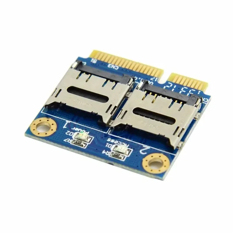 Dual TF Micro SD Card to Mini pcie pci express pci-express PCI-E Express with half Bracket Memory Card Reader Adapter