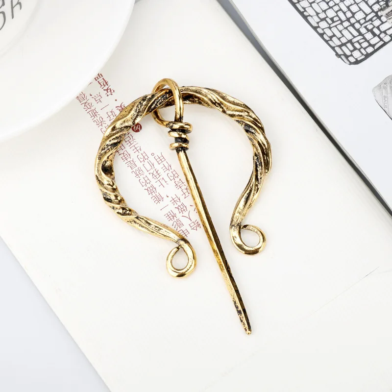 1 PC VINTAGE เสื้อคลุมไวกิ้งเข็มกลัดโจรสลัด Cloak Coat Shawl BUCKLE โลหะ Trench Coat PIN คอสเพลย์อุปกรณ์เสริมของขวัญฮาโลวีน