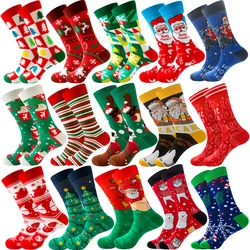 Men Women Socks Lover Christmas Halloween Celebrate Santa Elk Gift Party Biscuits Snow Happy Funny Tide Cotton Socks EU38-46