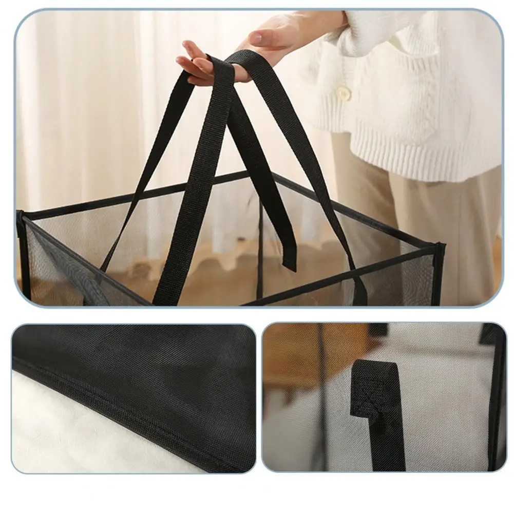 Laundry Bag Lightweight Laundry Basket Transparent Visible Space Saving  Convenient Dirty Clothes Sundries Toys Hamper