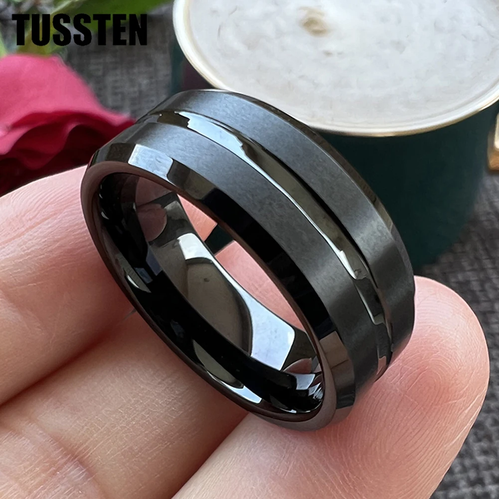 

Dropshipping TUSSTEN 6MM/8MM Multiple Colors Tungsten Wedding Band Engagement Ring For Men Women Satin Finish Comfort Fit