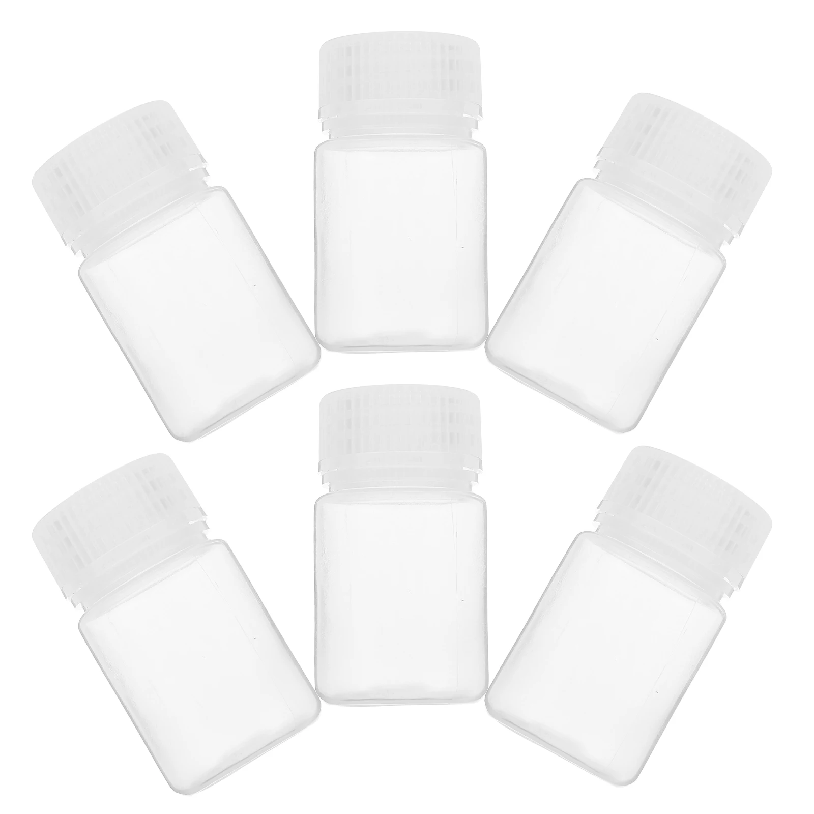 

6pcs Reagent Bottles Sample Containers Wide Mouth PP High Temp Acid Alkali Proof Leak Proof Lab Storage Testing