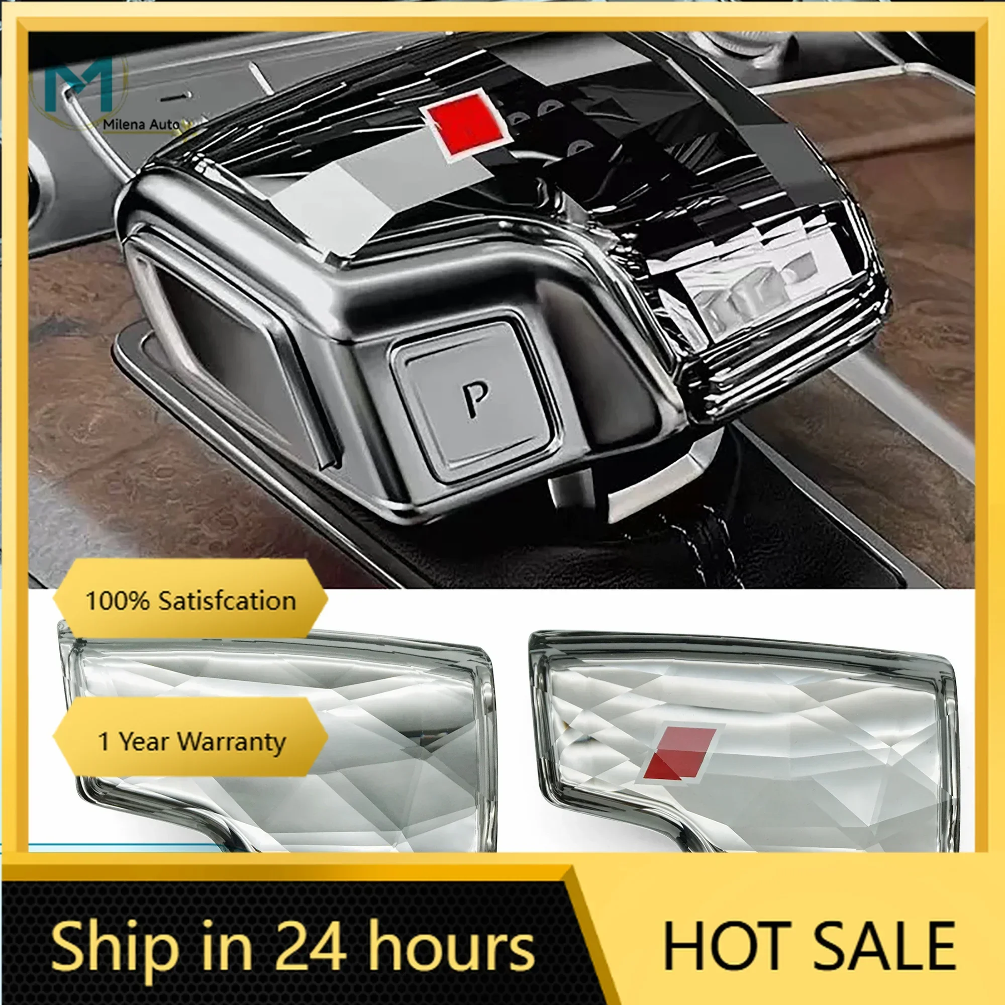 

Car Stickers For Audi For Audi A4B9/A6C8 Aircraft Crystal Gear Lever Cover Shift Handball Upper Cover