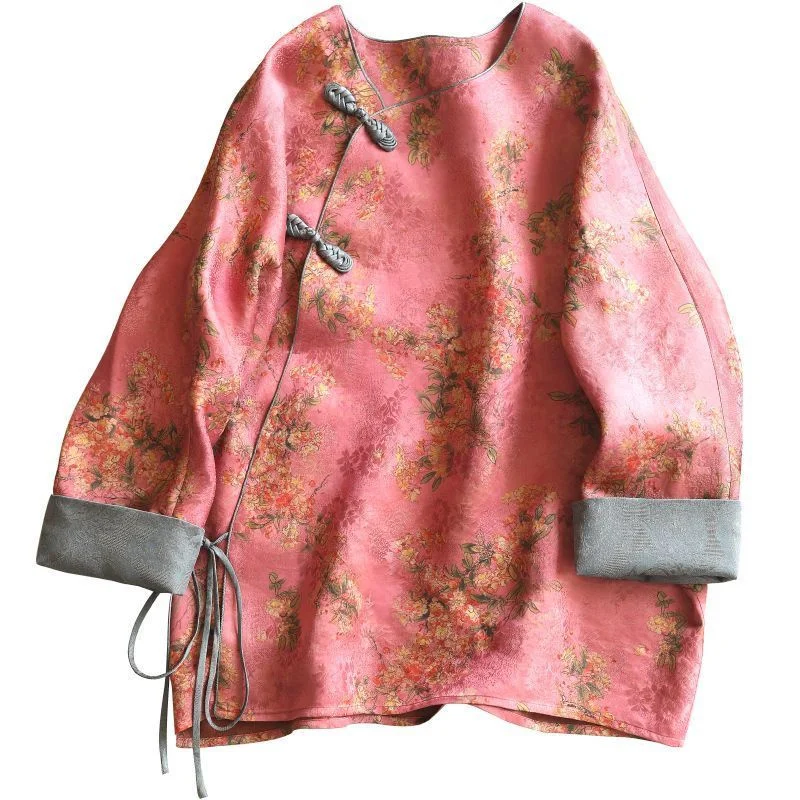 

Women's Jackets Women's Jacket Autumn Cardigan Loose National Style Chinese Tang Suit Jacket Female Young Imitation coat female
