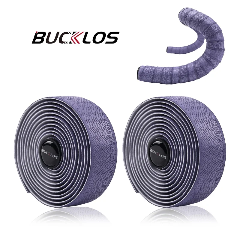 BUCKLOS Racefiets Stuurlinten PU Shock Fietsstuurlint W/Bar End Pluggen Antislip Anti-vibratie Wrap Riemen Bartape