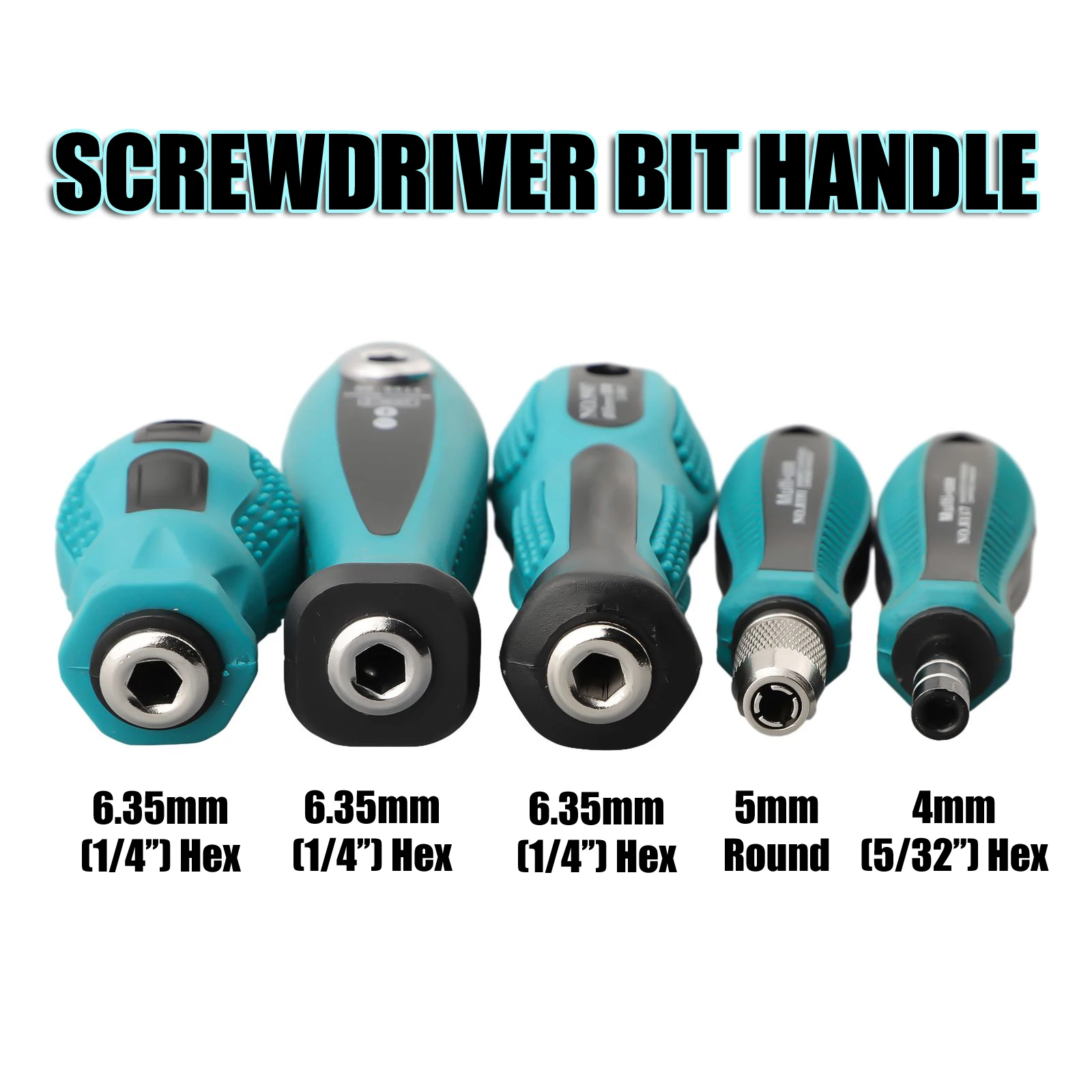 Imagem -02 - Self-locking Adapter Screwdriver Handle Repair Tool Anti Slip Bit Holder Ferramentas Manuais 6.35 mm mm Hex mm Round