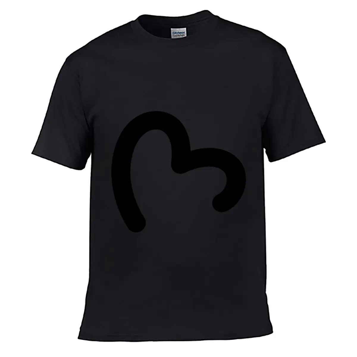 Minimalist Black Heart Love Line Art short-sleeved T-shirt