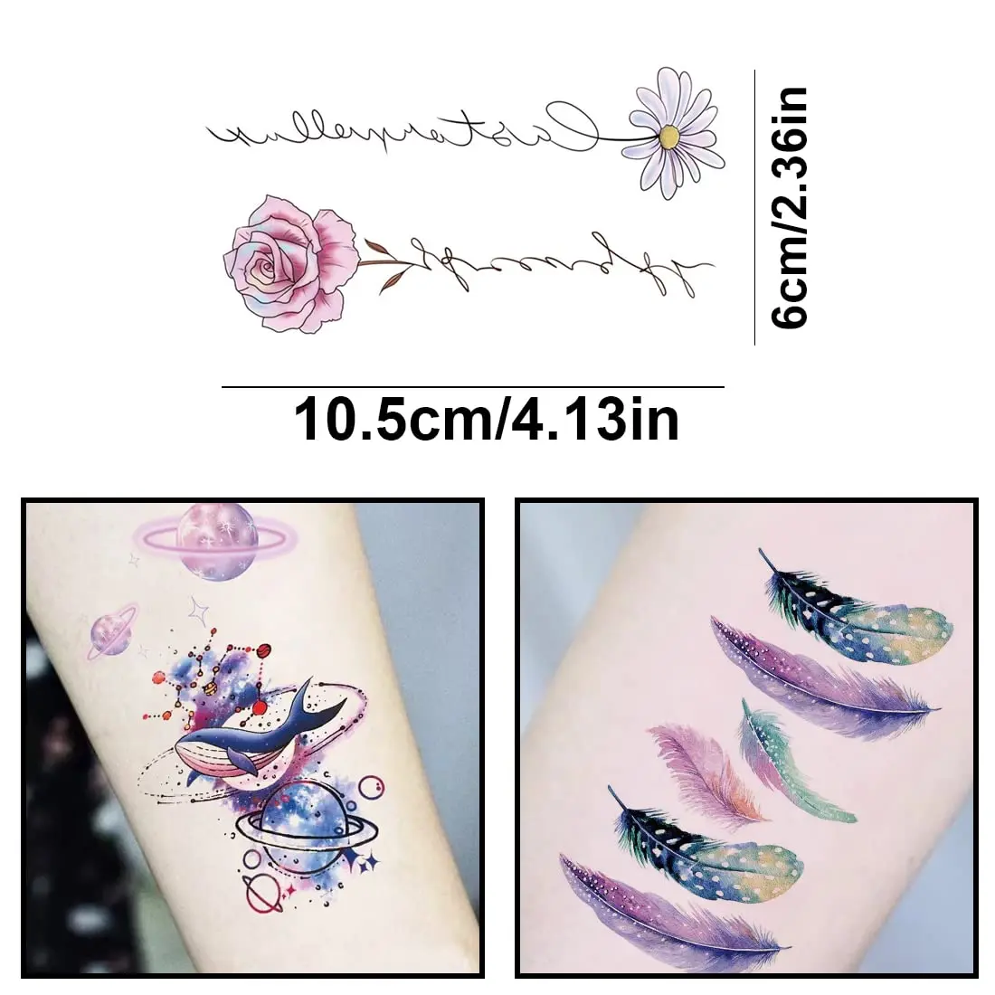 25 fogli caviglia flora ciliegia lavanda flash tatuaggi finti impermeabili adesivi temporanei per tatuaggi sul petto delle donne tatuaggi body art