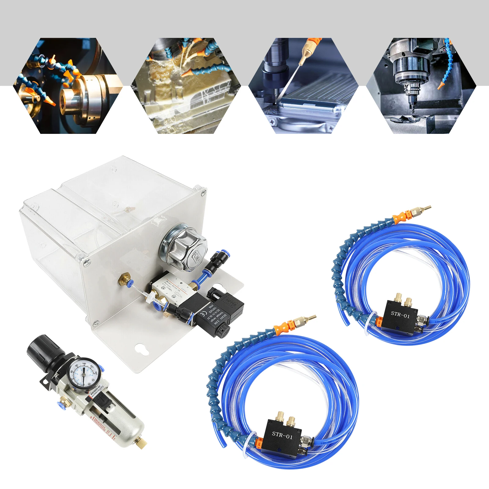 110V  Pneumatic Cooling Spray Lathe Mist Sprayer Professional Cutting Cooling Spray Pump for Engraving Cutting Machine