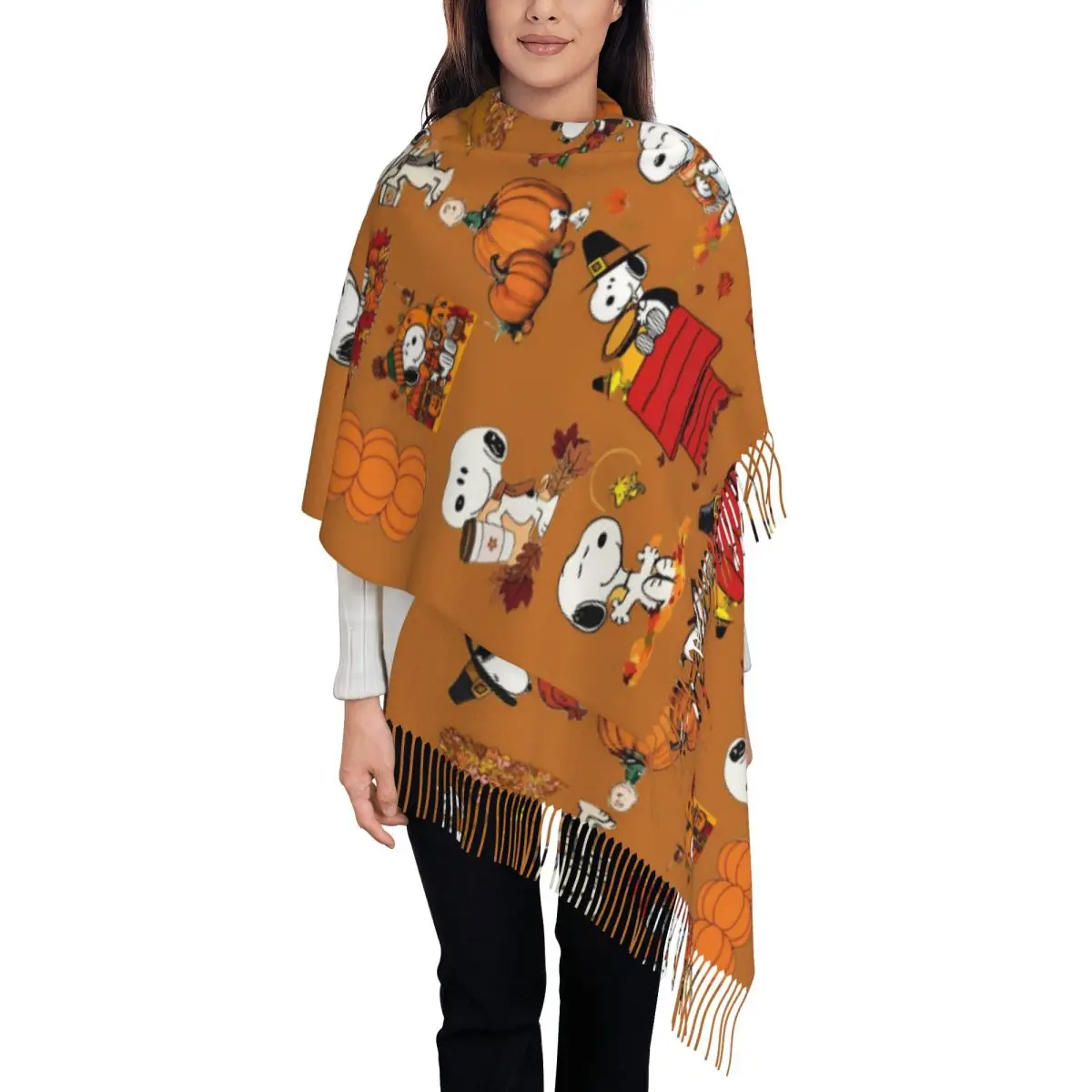 Women's Scarf with Tassel Snoopys Fall Large Winter Warm Shawl Wrap Gifts Cashmere Scarf