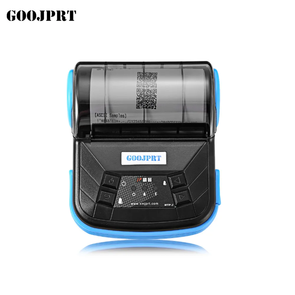 GOOJPRT Mini portable handheld POS thermal Bluetooth bill black blue 80mm printer for Android iOS Windows system